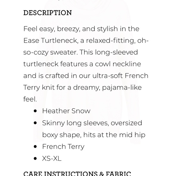 Cabi Ease Turtleneck - Heather Snow XS - Picture 4 of 4